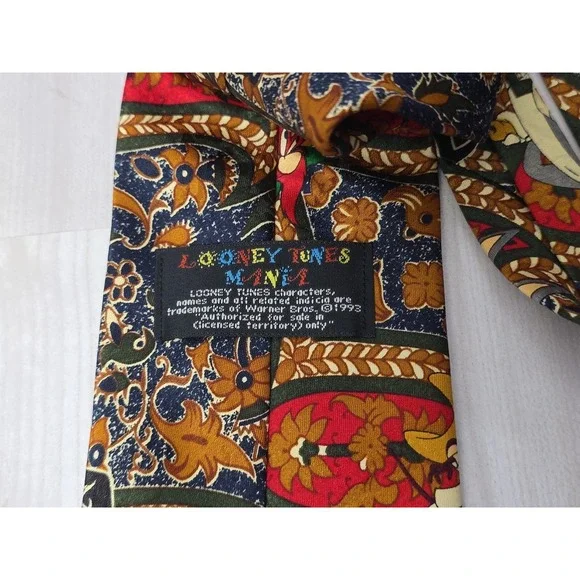 1993 Looney Tunes Tie Bugs Bunny Tasmanian Devil Marvin Martian  Yosemite Sam - Picture 6 of 16